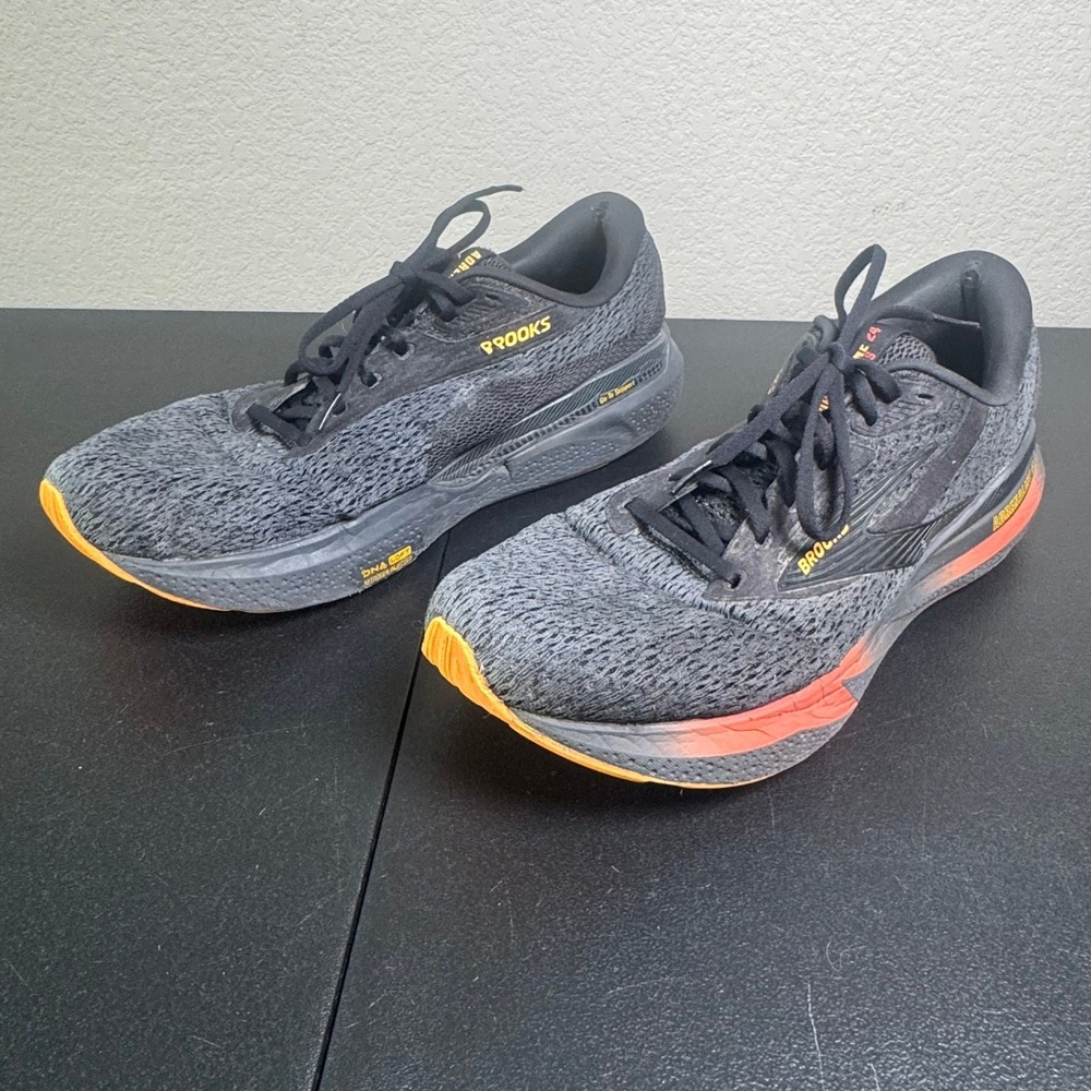 Brooks Adrenaline GTS 24 Mens Running Shoes Grey Black Orange Support Sneakers - Picture 4 of 11